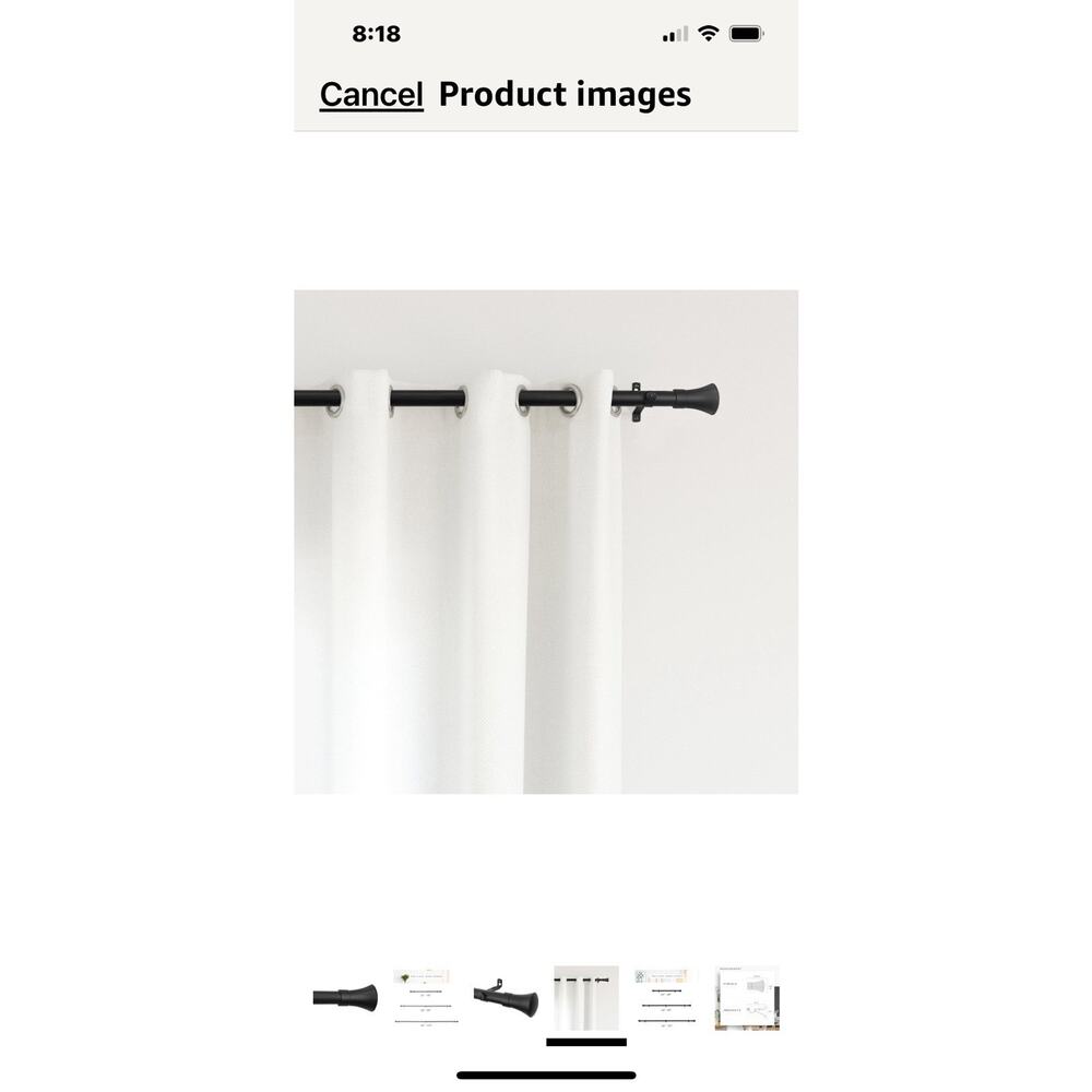 CHICOLOGY 1 1/8 inch 48-86 Diameter Curtain Rod Aaron Black